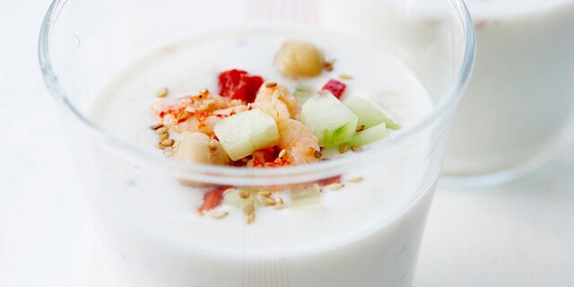 Soupe au yaourt et pois chiches