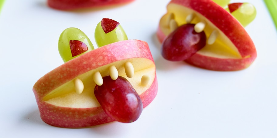 Appelmonsters met druiven