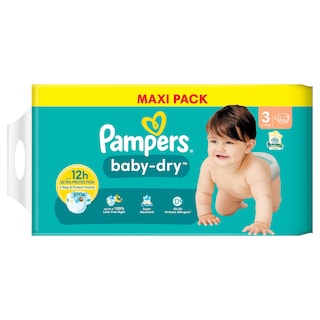 Pampers | Baby Dry | Langes | Taille 3 | Maxi Pack 