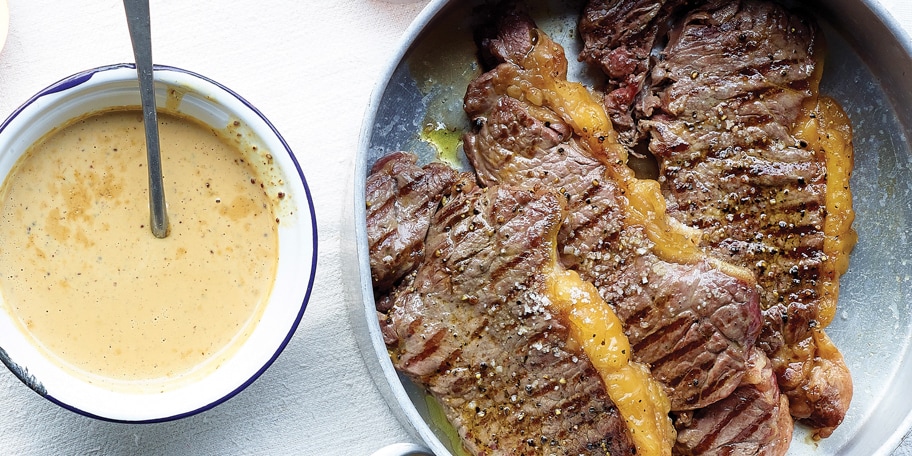 Rund met mosterdsaus