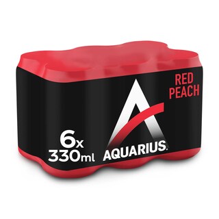 Aquarius | Sportdrank | Red peach | Blik 