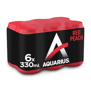 Aquarius | Sportdrank | Red peach | Blik 