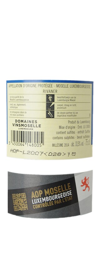 Luxembourg - Luxemburg | Moselle Marque Nationale AOC | Rivaner Blanc 