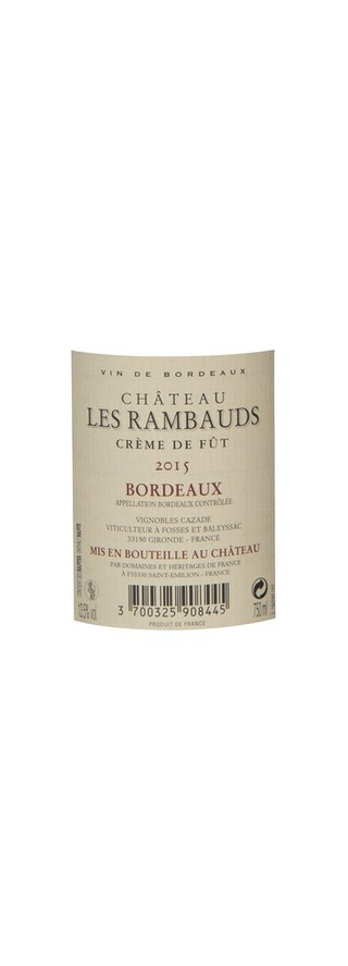 France - Frankrijk | Bordeaux - Bordeaux | Château Les Rambauds 2015 Rouge 75 cl
