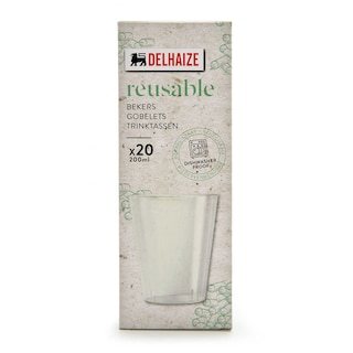 Delhaize | Home | Gobelet | Transparent | Plastique | 200ml 