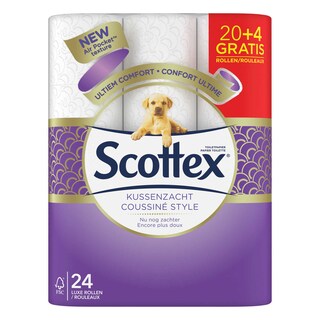 Scottex | Papier toilette | Coussiné | Style | 20+4 | Eco 