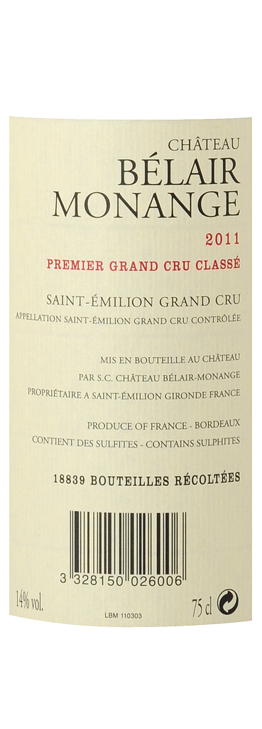 France - Frankrijk | CHATEAU BELAIR MONANGE 2011 