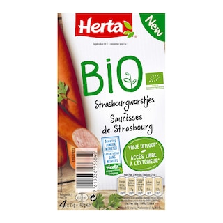 Herta | Bio | 4 Strasbourg worstjes | 4 s nitr | Bio 