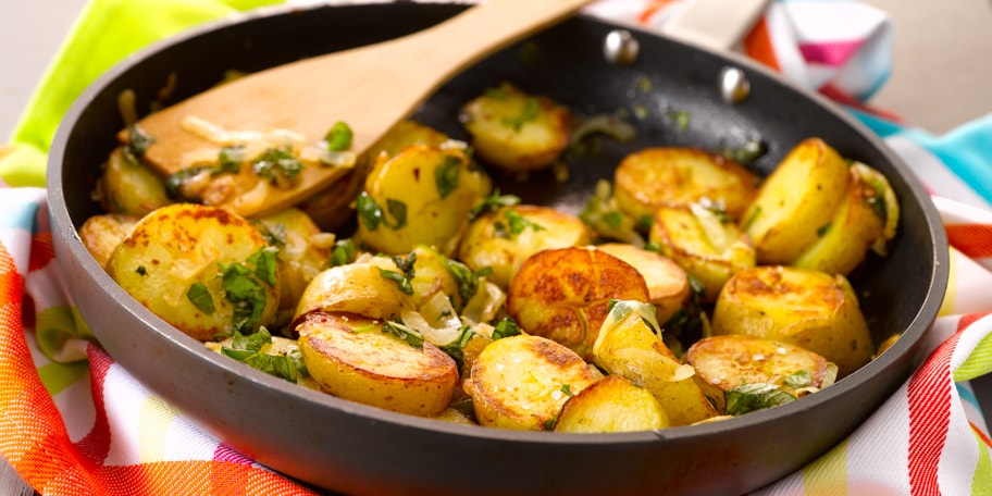 Pommes de terre sautées au basilic