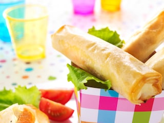 Zalm en fetakaas loempia's