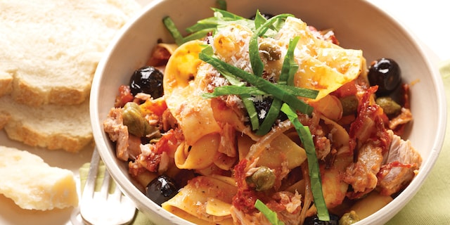 Pappardelle met tonijn