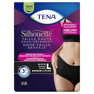 Tena | Ondergoed | Zwart | Plus | Large | 8st 