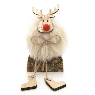 Delhaize | Renne assis | bois | 12cm 
