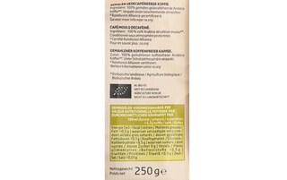 Delhaize | Bio | Koffie | Cafeïnevrij | Gemalen | Bio 250 gr