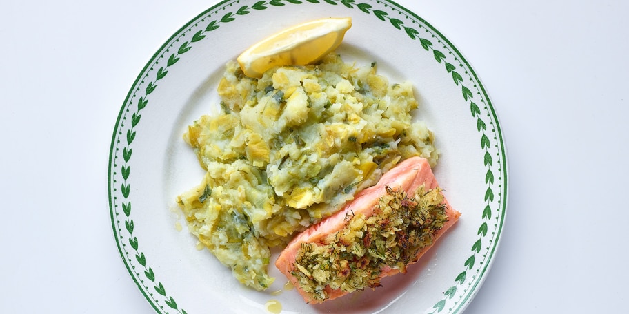 Zalm in korst met stoemp