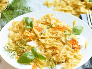 Farfalle aux œufs de truite et au citron