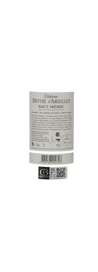FR BORDEAUX HAUT-MEDOC | CHATEAU DEVISE D'ARDILLEY 2012 