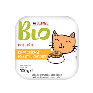 Delhaize | Bio | Kattenvoeding | Pate | Kip | Bio 