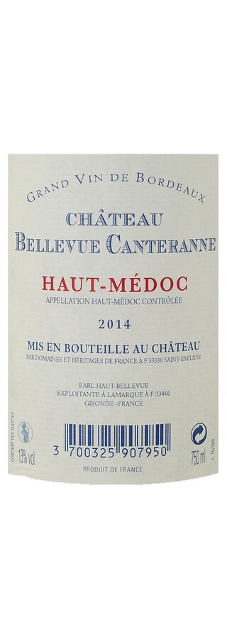 FR BORDEAUX HAUT MEDOC | Château Bellevue Canterane 2014 