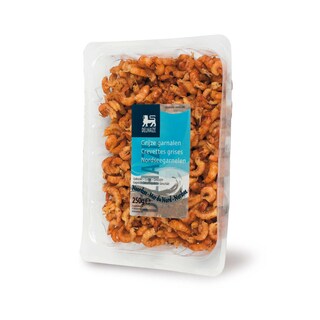 Delhaize | Gekooktegrijze garnalen | Noordzee 