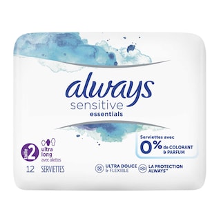 Always | Sensitive | Serviettes hygiéniques | Essential | Long | Sensitive 