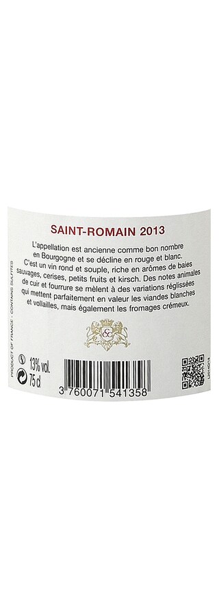 FR BOURGOGNE BOURGOGNE AC | Bourgogne | Saint Romain 2013 Rouge 