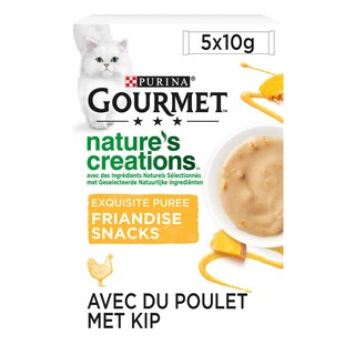 Gourmet | Nature's Creations | Kattenvoeding | Adult | Snacks | Kip 5 x 10 gr