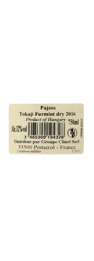 Hongrie - Hongarije | Tokaji | Château Pajzos Tokaji Furmint 16 