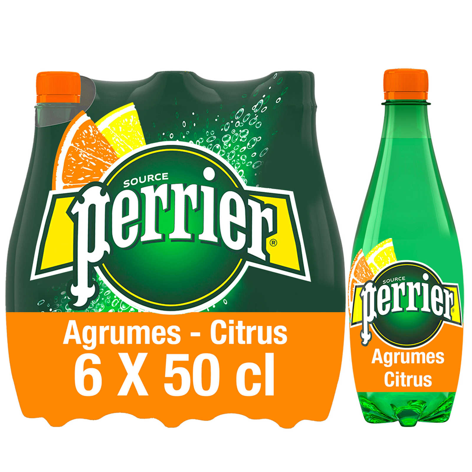 Perrier | Gearomatiseerd water | Bruisend | Citrus | 6 x 50 cl | Delhaize