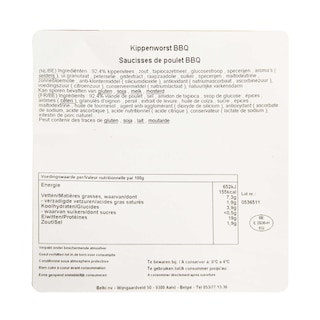 Delhaize | Saucisse de poulet | Bbq | 1000g 