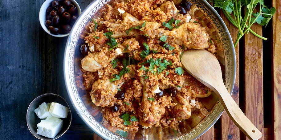 Poulet au riz à la grecque