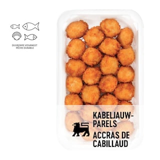 Delhaize | Kabeljauwparels | Gepaneerd | +25% free 