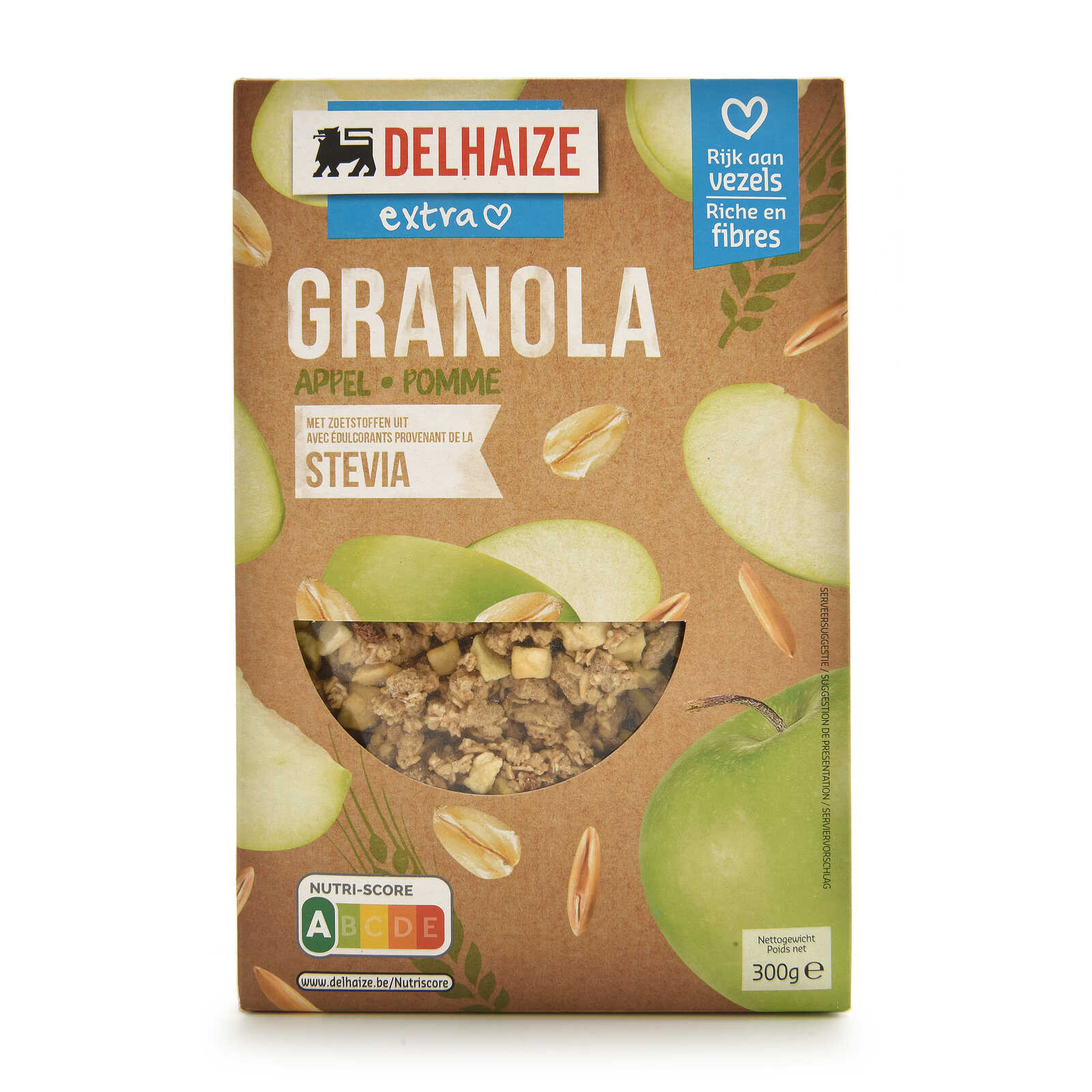 Delhaize Céréales Granola Pomme Stevia 300 gr Delhaize