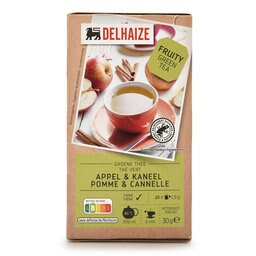 Delhaize | Thé | Vert | Pomme | Canelle | Sachets 30 gr