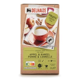 Delhaize | Thee | Groen | Appel | Kaneel | Zakjes 