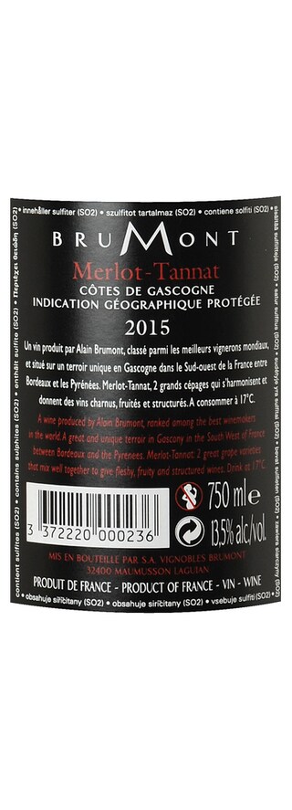 France - Frankrijk | Sud Ouest - Gascogne | La Gascogne D'Alain Brumont Merlot / Tannat Rouge 