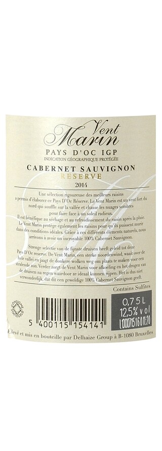 France - Frankrijk | Midi - Oc IGP | Vent Marin Cabernet Sauvignon Reserve Rood 