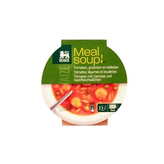 Delhaize | Soupe-repas aux tomates, légumes et boulettes 