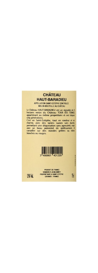 France - Frankrijk | Bordeaux - Saint Estèphe | Château Haut Baradieu 2015 Rood 