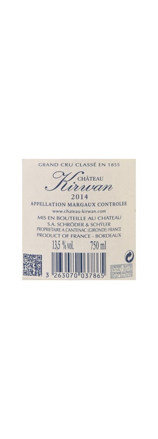 France - Frankrijk | Bordeaux - Margaux | Château Kirwan 2014 Rouge 