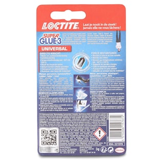 Loctite | Super Glue-3 | Colle instantanée | Universal | Water resist 1 pc