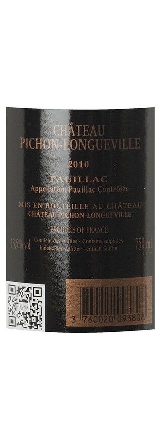 France - Frankrijk | Bordeaux - Pauillac | château Pichon Baron | Houten Kist | 2010 | Rood 