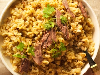 Risotto de blé au bouillon de volaille