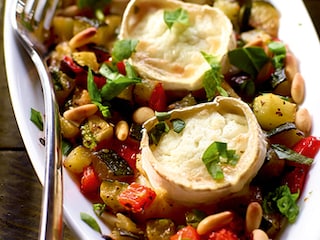 Chèvre gratiné aux petits légumes