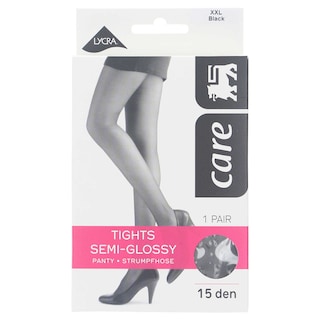 Delhaize | Care | Panty lycra 15D semi glans zwart XXL 