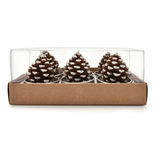 Delhaize | Home | Set 6 T-lights | pomme de pin 