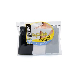 Dim | EcoDIM | Slip coton | zwart/wit/grijs | 44/46 