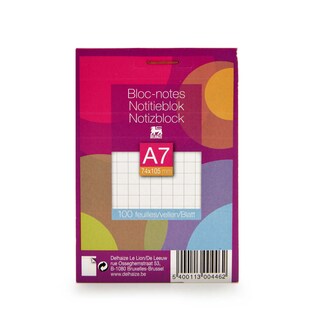 Delhaize | Bloc de cours | A7 | 100 feuilles 