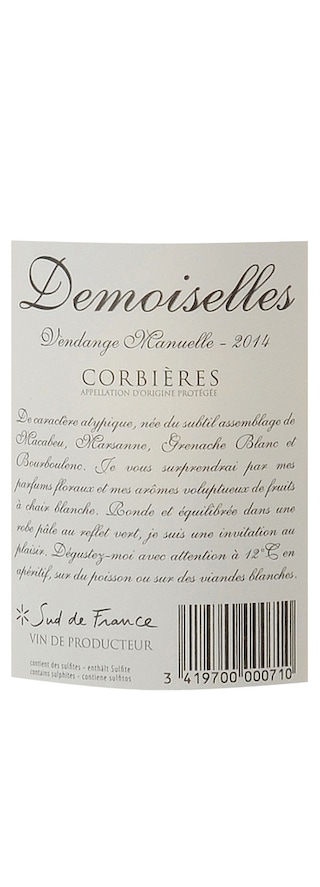 France - Frankrijk | Midi - Corbières AOP | Blanc des Demoiselles Blanc 