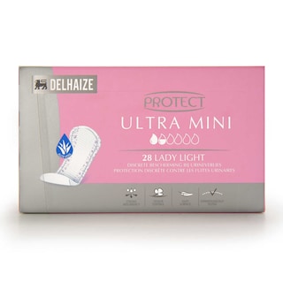 Delhaize | Protect|Fuites urinaires |Légères | Ultra Mini | Protège-slip |Aloe Vera|28 pc 